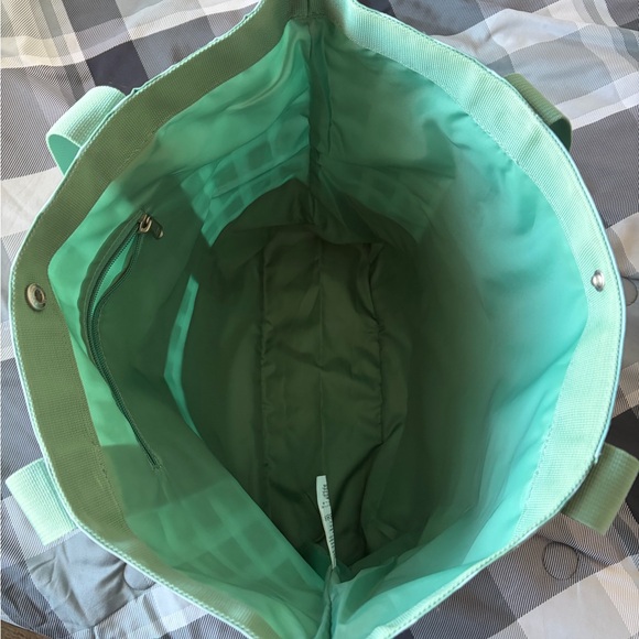 Eddie Bauer Mint Green Checkered Tote - Picture 3 of 3